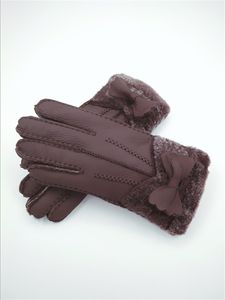 Moda-guantes de invierno para mujer, guantes más cálidos, guantes de cuero de lana para viajes de invierno al aire libre