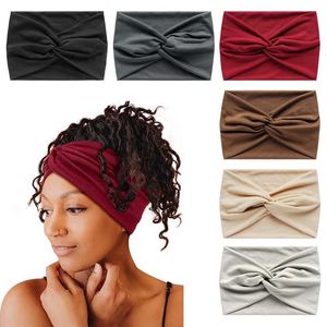 Mode Femmes Yoga Bandeaux Tête Wrap Bande De Cheveux Élastique Large Croix Turban Extensible Filles Dames Gym Sport Poignet Noué Accessoires De Cheveux