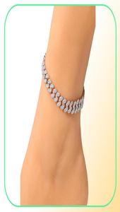 Bracelet de cheville pour femmes de la mode Bracelettes de cheville à chaîne de liaison cubaine Bracelets en diamant rose rose or bijoux hip hop 9524681