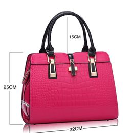 Fashion Womens Sac Outdoor Loisking All-Match Patent Leather Lady Totes Bags Crocodile Match High Captivers Handbag255L