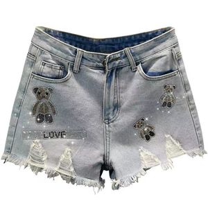 Mode Dames Strandbroek Rechte Dames Zomer Slanke Denim Korte Riem Brede Broek Jean Shorts Fiess Wear