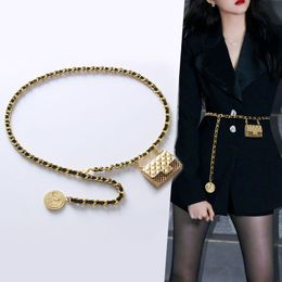 Ceinture de luxe de styliste pour femmes, longue chaîne en or, Punk Goth, Corset en métal lourd, accessoire Y2K