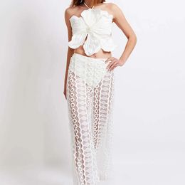 Fashion Womens Bikini Couleur solide Threedimensional Printing Pearl Designer Trendy Sexy Summer Beach Swimsuit 240416