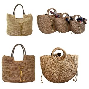 Fashion Womens Crochet Sac Mesh Paille Hallow Out Grass Sacs-tote de grande capacité Summer Summer Hobo Beach Sac à main Femmes Designer Bottes Treares Bourse