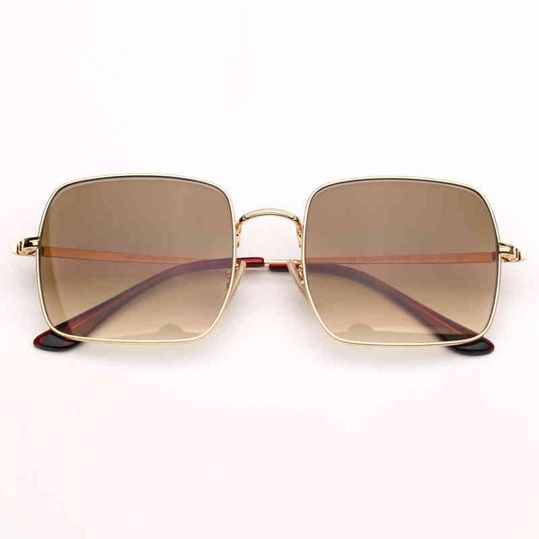 Mode Femmes Designer Lunettes de soleil Mens Square Sunglass Femme Homme Lunettes de soleil Vintage Lunettes Des Lunettes de Soleil avec étui en cuir marron et