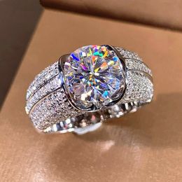 Fashion Womens Diamond Rings Jewelry Mens Silver Crystal Rings Anillo de compromiso de boda para mujeres
