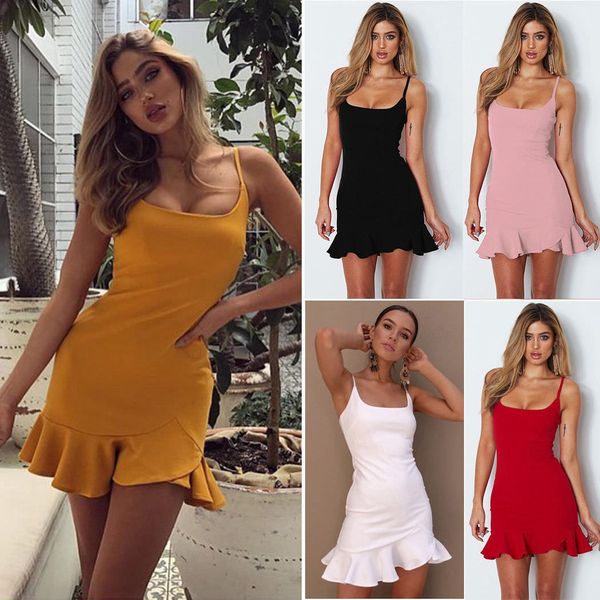 Vestidos de moda para mujer color sólido moda sexy Sling falda 6 colores vestido de diseñador casual de verano falda plisada ropa de mujer