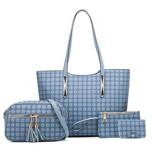Mode dames handtas portemonnee dames bakken tassen polka dot eenvoudige stijl ontwerp 4-delig vrouwelijke boodschappentas