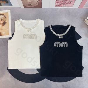 Nagelboorbrief Camisole Damesontwerper Simple Slim Bow Broche Crop Tops Fashion Classic Tanktops