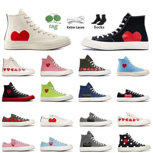 Mode dames heren jaren 1970 ontwerper canvas schoenen hoge top vintage Commes Des Garcons X jaren 1970 All Star Classics Chucks 70 Taylors lage multi-hart flats schaatsen sneakers