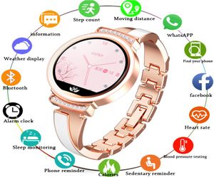 Mode dames slimme horloge vrouwen waterdicht draagbaar apparaat hartslagmonitor sport smartwatch voor dames meisje dame cadeau1021430