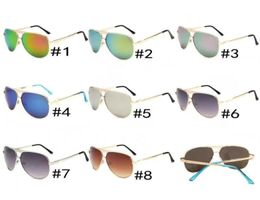 Fashion Womens Sunglasses Frame Metal Fradoor Dazzle Color Lense UV Designer Glasses Ladies Eyewear Sports Sunshades