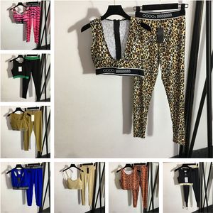 Mode femmes survêtements gilet pantalon Yoga ensembles lettre imprimer femmes deux pièces ensemble Sexy dames Fitness vêtements vêtements de sport costume