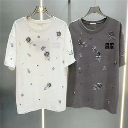 Mode Femmes T-shirts T-shirts Vêtements Designer Bling Paillettes Pull Tops Haute Qualité Lady Tshirt Tee