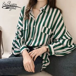 Moda para mujer tops y blusas blusa elegante mujer blusa a rayas camisa de manga larga camisas de mujer tallas grandes tops 1728 50 201029