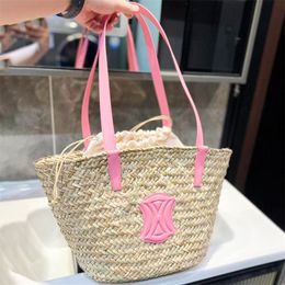 Zomerstroom Travel Koppeling Weven strandzakken Damesontwerper Handtas Raffia's Schoudermand Zakken Luxe Tote Weekder Vakantie Vacatiemens Crossbody onderarm emmertas