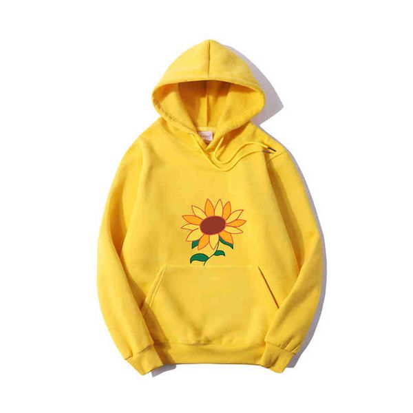 Fashion-Wonder Egg Priority Ai Kawaii Sweat à capuche Esthétique Sun Flower Pocket Même paragraphe Casual Loose Sweatshirts Anime Carton Cute Print