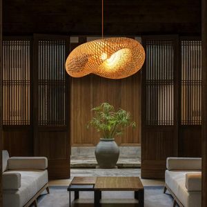 Fashion Wood LED Pendants Lights Creative Bamboo Light Diningroom Winingroom Bedroom Hanging Lamp Loft El Restaurant Hall Lamps