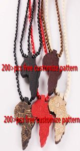 Mode Hout Gemaakt Stijlvolle Afrika Kaart Hanger Hip Hop Kralen Lange Ketting Mannen Houten Hangers Kettingen Sieraden Gift S10034555662