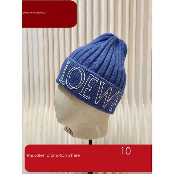 Chapeau tricoté en laine pour femmes et hommes, bonnet de styliste Loewe, bonnet d'hiver en cachemire tissé, chaud, cadeau d'anniversaire pour hommes, 657