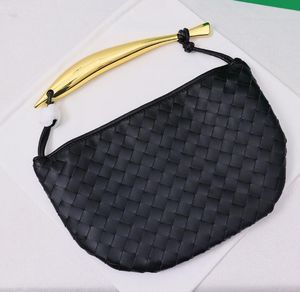 Bolso hobo de cuero tejido de moda Bolso de cuero genuino de color sólido con asa tipo pez