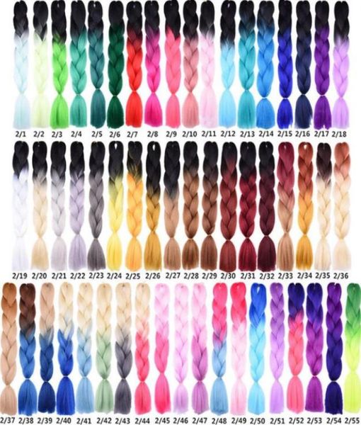 Mode Xpression Synthétique Tressage Cheveux 24 pouces 100 grammes Couleur Mixte Premium Ultra Tresse Kanekalon jumbo tresse Extensions6471947