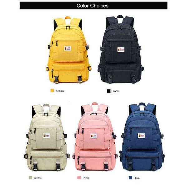 Mochila amarilla de moda, mochilas de escuela para niñas, mochila escolar grande Oxford impermeable para adolescentes y niños