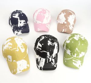 Gorra de béisbol verde y amarilla a la moda, gorras con diseño Tie Dye de estilo chino, gorra de camionero para hombres y mujeres DE720