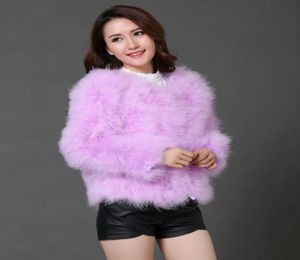 Fashion10 Couleurs Fashion Sexy Autruche Laine de dinde en laine 2017 Mabinet en laine Fauré Faute courte veste Angelababy Dongguanwhole dans ST7731384