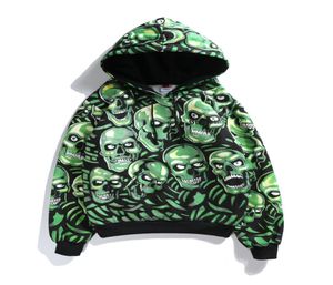 Fashion18SS Nouveau automne amant d'hiver Skull Sport Hooded Sport Sweetshirt Teenager Loose Skull Pile Hip Hop Spots Streetwear Tops2525617