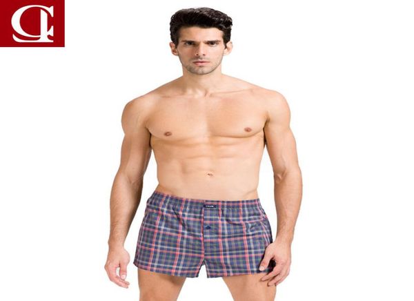 Fashion2017 CILER Sexy Loose Plaid Cotton Men039s Boxer Boxer Shorts Gran tamaño Cueca Masculina Pantalones de flecha 1398497