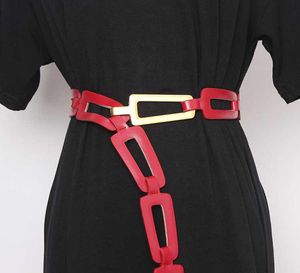 Fashion2020 Nouveau design à double plan de ceinture PU pour les femmes blanc rouge noir grande taille réglable manteau d'automne robe corset 5903118
