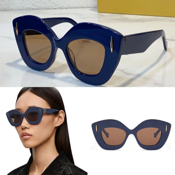 lunettes de soleil à écran en acétate à la mode avec une monture rectangulaire Loe Anagran dorée sur le bras lunette large unique LW40127I voyages de vacances pour hommes et femmes Gafas de sol