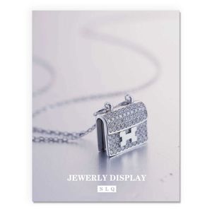 Modieuze en creatieve H-letter handtas volledige diamanten hanger S925 zilveren ketting minimalistische kraag ketting sieraden