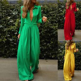Modieuze en elegante dames herfst winter stijlvolle en elegante massieve kleur losse blouse en brede been broek tweedelige set ast68885