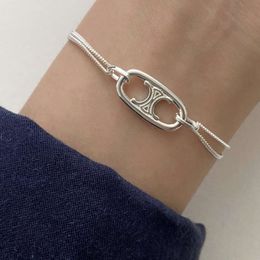 Pulseira elegante e requintada de prata esterlina com arco triunfal