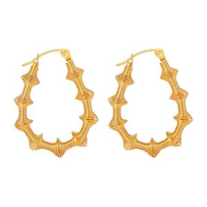 Boucles d'oreilles à ressort en acier inoxydable doré, bijoux à la mode et haut de gamme par galvanoplastie