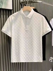 Modieuze en luxe Jacquard Leisure Polo Shirt Summer Comfortabele en ademende jeugd slanke fit polo nek korte mouw t-shirt herentop