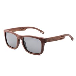 Modieuze en nieuwe bamboe frame zonnebril Retro trendsetter hout mannen en vrouwen gepolariseerde zonnebril Multicolor lenzen kiezen voor glazen p