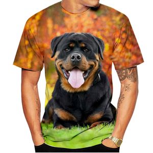 T-shirt à manches courtes pour chien, décontracté, à la mode et personnalisé, motif animal, imprimé numérique 3D, amusant