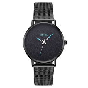 Modieuze blauwe naald Genève heren met Milan band Quartz Watch