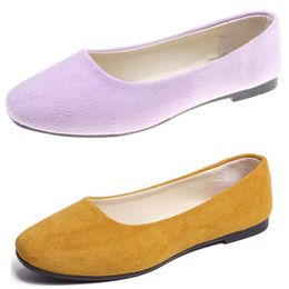 Chaussures de travail à fond plat de couleur bonbon à la mode vertjaune argent tissu en daim confortable face chaussures pour femmes, chaussures d'étudiant