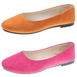 Chaussures de travail à fond plat de couleur bonbon à la mode jaune rose blanc cyan or confortable en daim chaussures pour femmes, chaussures d'étudiant