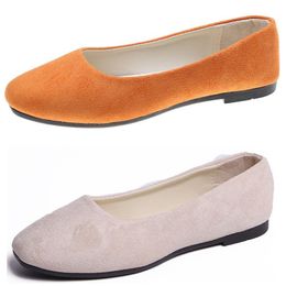 Chaussures de travail à fond plat de couleur bonbon à la mode jaune rose noir gris or confortable tissu en daim face à des chaussures pour femmes, chaussures d'étudiant