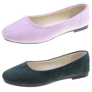 Chaussures de travail à fond plat de couleur bonbon à la mode vertjaune rose tissu en daim confortable face chaussures pour femmes, chaussures d'étudiant