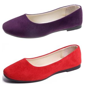 Chaussures de travail à fond plat de couleur bonbon à la mode argent tissu en daim confortable face chaussures pour femmes, chaussures d'étudiant
