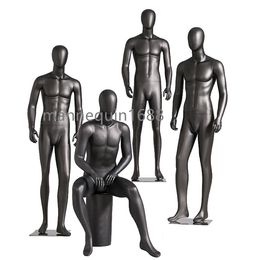 Modieuze kleding weergave volledig lichaam groothandel mannelijke mannequin stand zwart zitten volwassenen mannen mannequins duurzame glasvezelglas met staande dummy -modellen