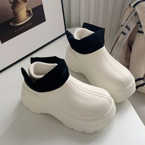 Modieuze, coole sportstijl snowboots met kleurenblokken, warme, waterdichte, casual katoenen buitenlaarzen voor dames