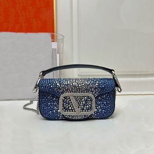 Beroemde designer crossbody tas met diamant ingelegde kristallen handtas modieuze damesketting dinertas high-end diamanten schoudertassen handtas mini onderarmtas