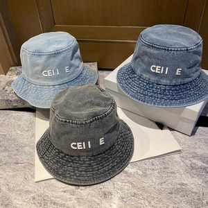 Brand de créateur à la mode imprimerie largeur rond unisexe quatre saisons chapeaux de seau en denim entièrement entièrement couleurs
